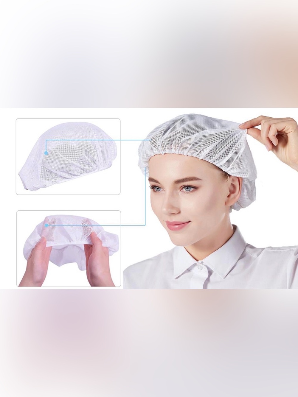 NWT Nanxson Unisex White Mesh Hair Nets 5-pk